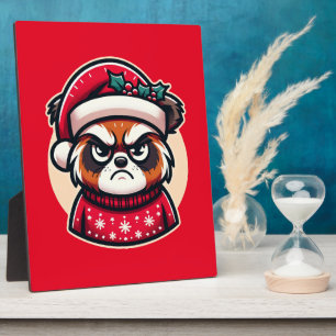 Festive Frown - Christmas Critter Charm Plaque