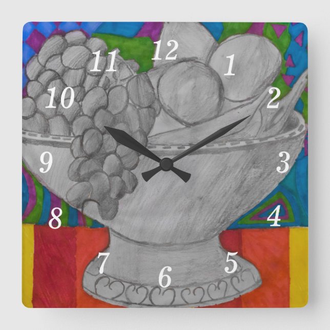 Festive Fruit Bowl Wall Clock (Front)
