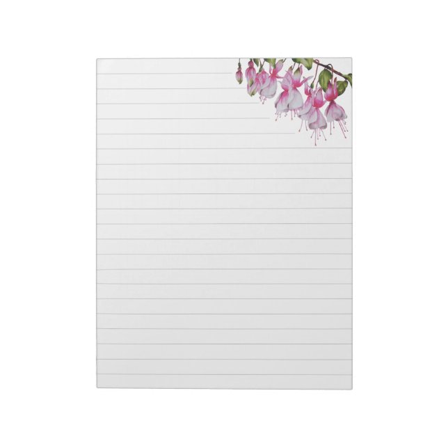 'Festive Fuchsias' on a Large Notepad (Rotated)