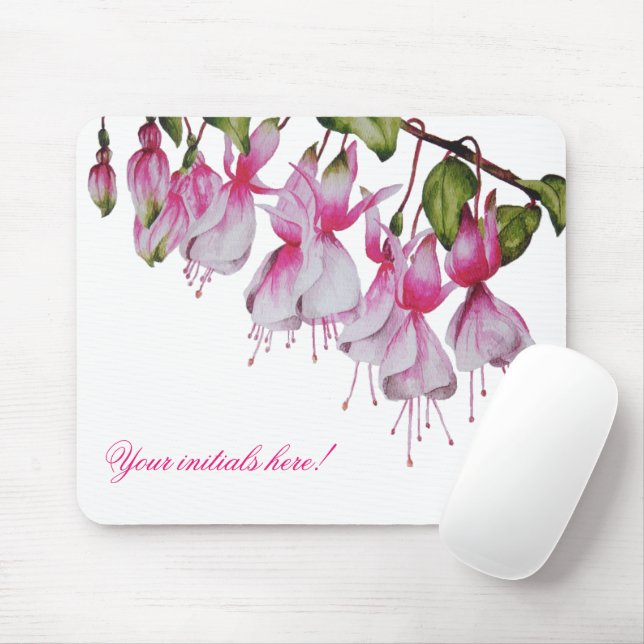 'Festive Fuchsias' on a Mouse Pad (With Mouse)