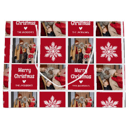 Festive Fun 2x Photo Grid Christmas Gift Large Gift Bag