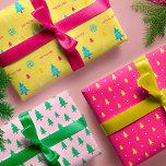 Festive & Fun Bright Neon Colourful Christmas Tree Wrapping Paper Sheets<br><div class="desc">Add a pop of neon under your Christmas tree with our festive, fun, and neon colorful Christmas tree wrapper paper sheets. Our wrapping paper sheets feature complementing patterns and colors. Bright Yellow, green, magenta, and teal colors are used to create a bright and festive modern Christmas wrapping paper design. Christmas...</div>