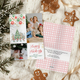 Festive Fun Christmas Tree Happy Holidays 2 Photo Holiday Card