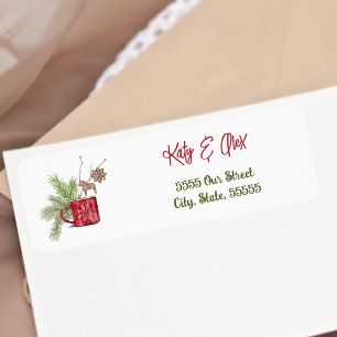 Festive Fun Cocoa and Cookies Scandinavian Holiday Label