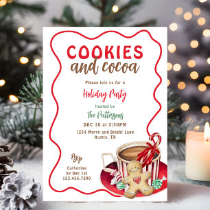 Festive Fun Cookies and Hot Cocoa Christmas Party  Invitation