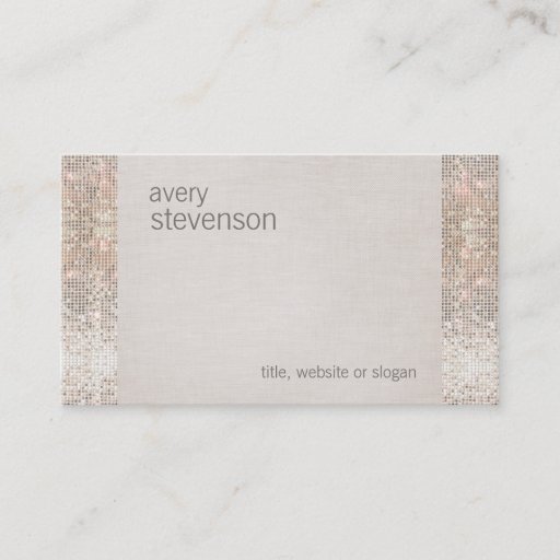 Customizable Festive Fun Faux Sparkly Sequins Cute Girly Business Card Template