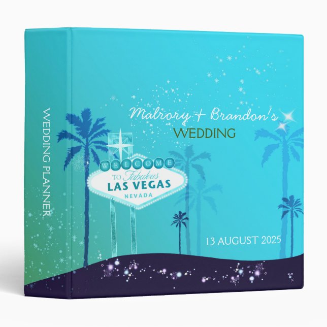 Festive Fun Las Vegas Wedding Planner 3 Ring Binder (Front/Spine)