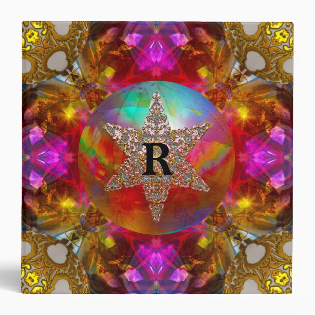 Festive Fun Romantic  Monogram Customize Binder (Front)