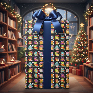 Festive & Fun Santa Owl Wrapping Paper