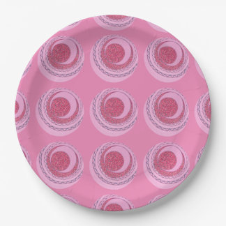Festive Fun Swirled Pink Circles Dots Paper Plates