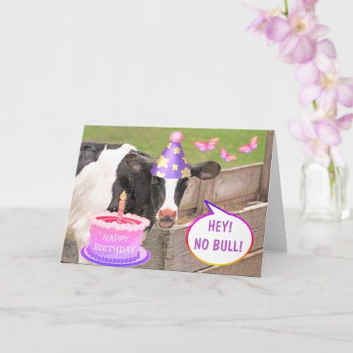 Festive Funny Cow Birthday Card