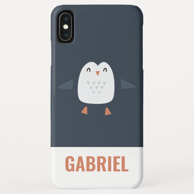 festive funny cute penguin personalized childrens Case-Mate iPhone case (Back)