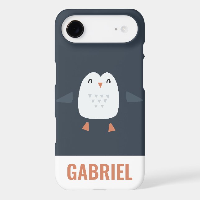 festive funny cute penguin personalized childrens Case-Mate iPhone case (Back)