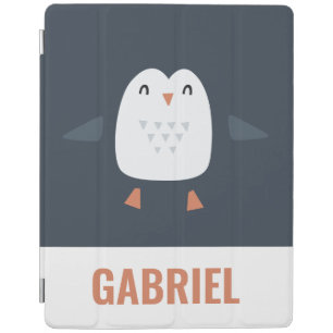 festive funny cute penguin personalized childrens iPad smart cover
