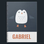 festive funny cute penguin personalized childrens notebook<br><div class="desc">festive funny cute penguin personalized children's design</div>