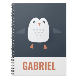 festive funny cute penguin personalized childrens notebook