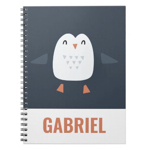festive funny cute penguin personalized childrens notebook