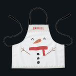 festive funny cute snowman personalized children's apron<br><div class="desc">festive funny cute snowman personalized children's design</div>