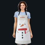 festive funny cute snowman personalized children's apron<br><div class="desc">festive funny cute snowman personalized children's design</div>