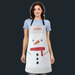 festive funny cute snowman personalized children's apron<br><div class="desc">festive funny cute snowman personalized children's design</div>