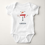 festive funny cute snowman personalized children's baby bodysuit<br><div class="desc">festive funny cute snowman personalized children's design</div>