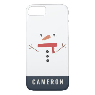 festive funny cute snowman personalized children's iPhone 8/7 case
