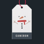 festive funny cute snowman personalized children's gift tags<br><div class="desc">festive funny cute snowman personalized children's design</div>