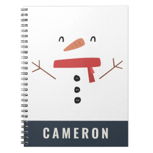 festive funny cute snowman personalized children's notebook