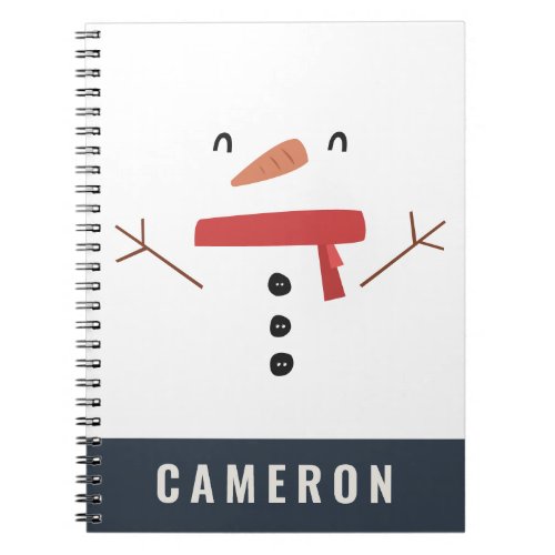 festive funny cute snowman personalized childrens notebook