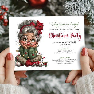 Festive Funny Grandma Christmas Event Invitation