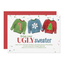 Festive Funny Ugly Sweater Christmas  Invitation