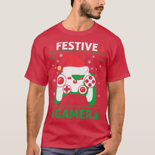 Festive Funny Ugly Sweater Game Controller Santa H