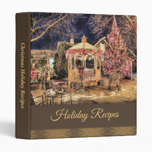 Festive Gazebo Christmas Holiday Recipe 3 Ring Binder