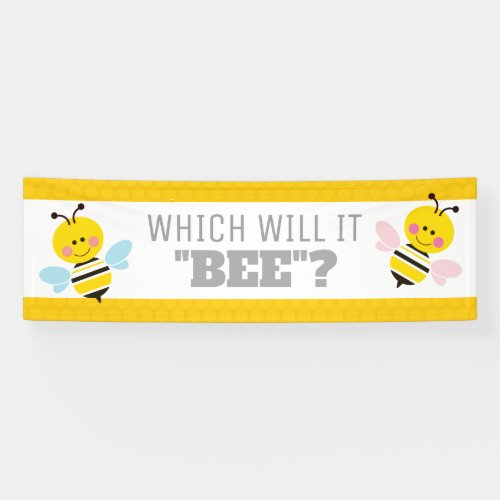 Festive Gender Reveal Baby Shower Bee Banner