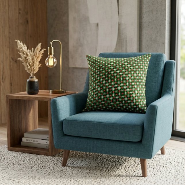 Festive Geometric Abstract Pattern Design Throw Pillow (Creator Uploaded)