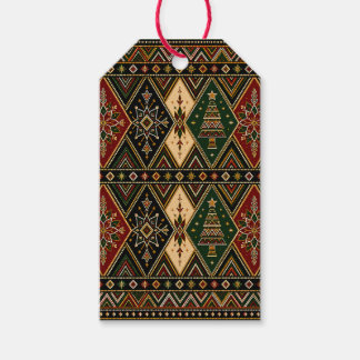 Festive Geometric Art Christmas Gift Tags