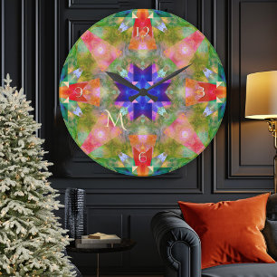 Festive Geometric Art Christmas Wall Clock