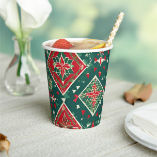Festive Geometric Charm Christmas Paper Cup