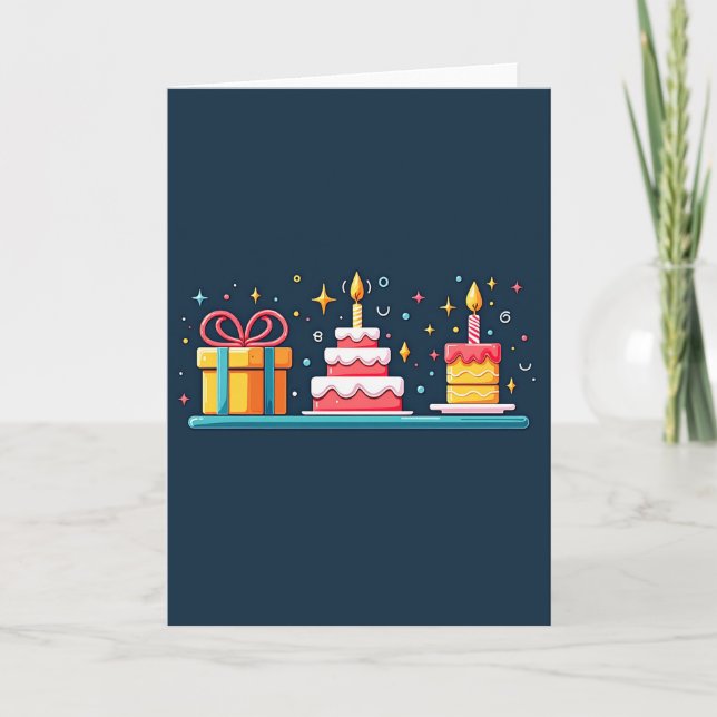 Festive Gift Birthday Card (Front)