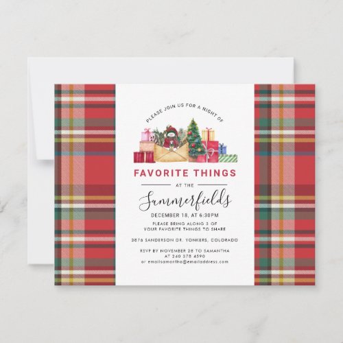 Festive Gift Exchange Favorite Things Party Invitation