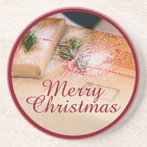 Festive gifts as Christmas motif Coaster