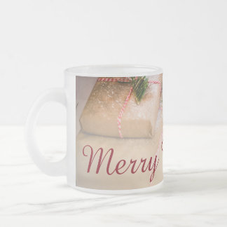 Festive gifts as Christmas motif Frosted Glass Coffee Mug