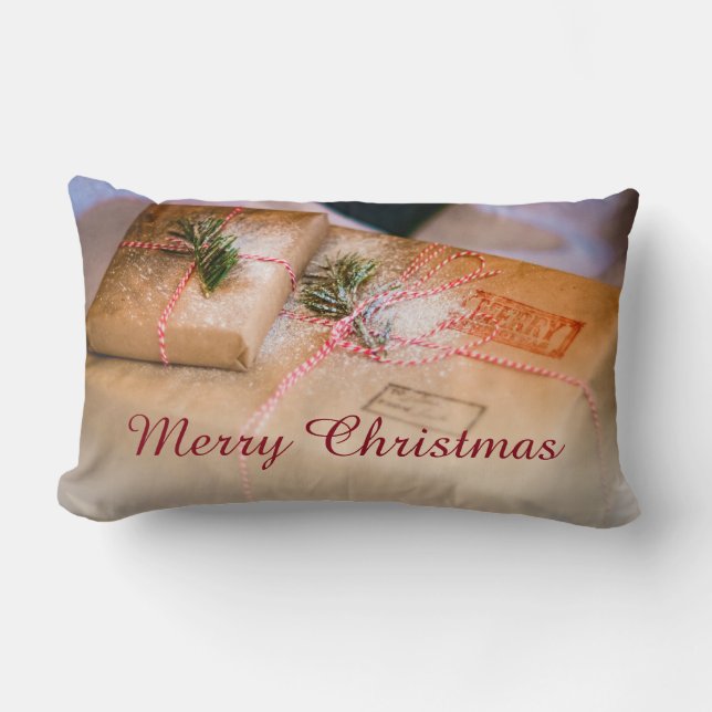 Festive gifts as Christmas motif Lumbar Pillow (Front)