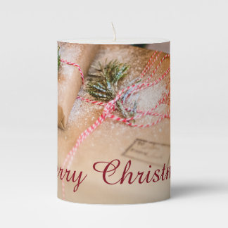 Festive gifts as Christmas motif Pillar Candle
