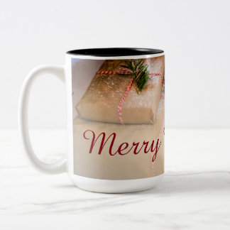 Festive gifts as Christmas motif Two-Tone Coffee Mug