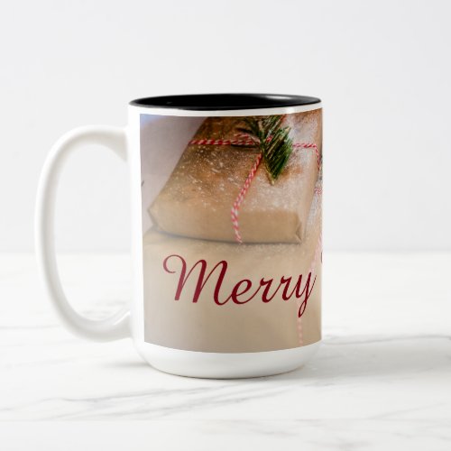 Festive gifts as Christmas motif Two_Tone Coffee Mug