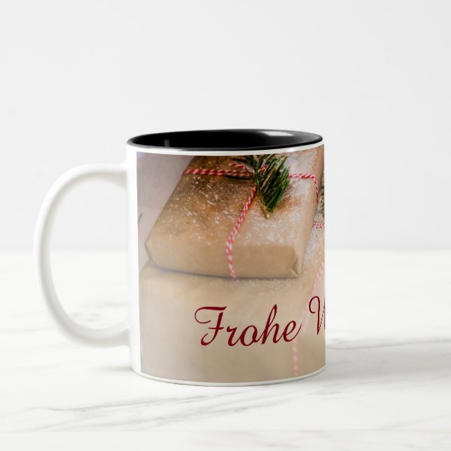 Festive gifts as Christmas motif Two-Tone Coffee Mug (Left)