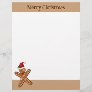 Festive Gingerbread Christmas Cookie & Custom Text Letterhead