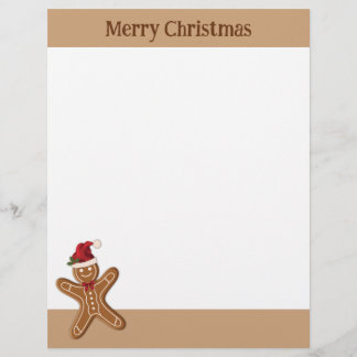 Festive Gingerbread Christmas Cookie &amp; Custom Text Letterhead