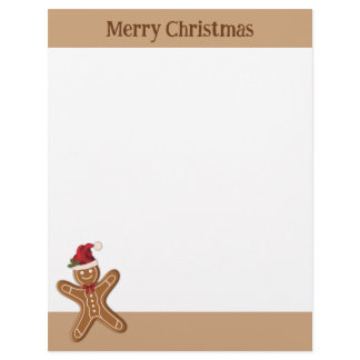 Festive Gingerbread Christmas Cookie & Custom Text Letterhead